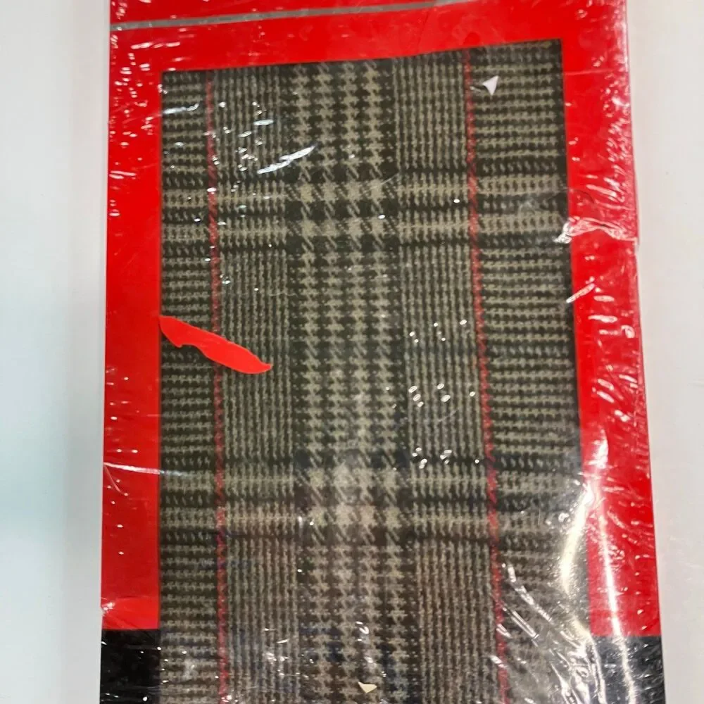 Pierre Cardin Vintage 1990’s Brown Plaid 100% Wool Fringe Muffler Scarf NIB